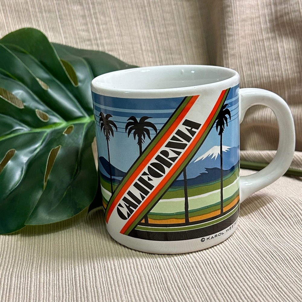 Vintage 1984 Karol Western California Souvenir Coffee Mug Tea Cup Retro Style